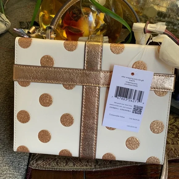 Authentic Kate spade dots glitter/leather gift box Crossbody/Satchel - Picture 8 of 13